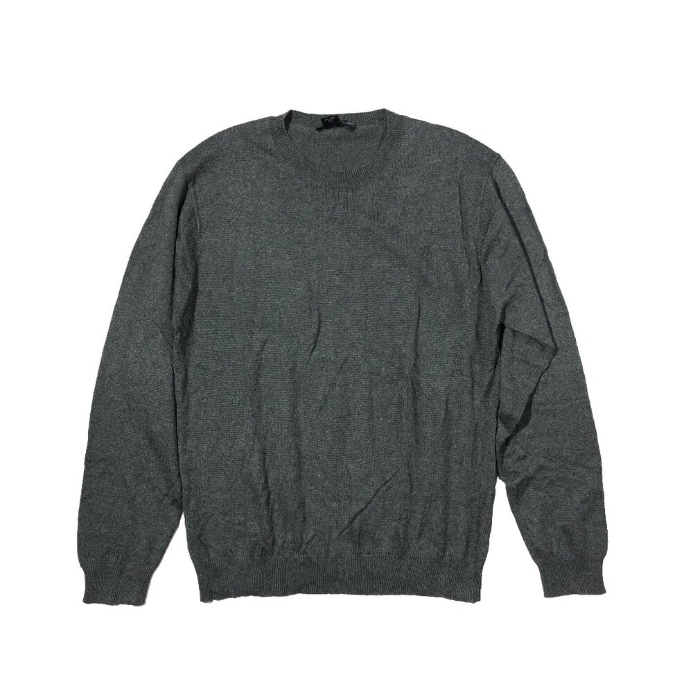 WinterSilks Mens Size M Gray Crew Neck Long Sleeve Pullover Light Sweater